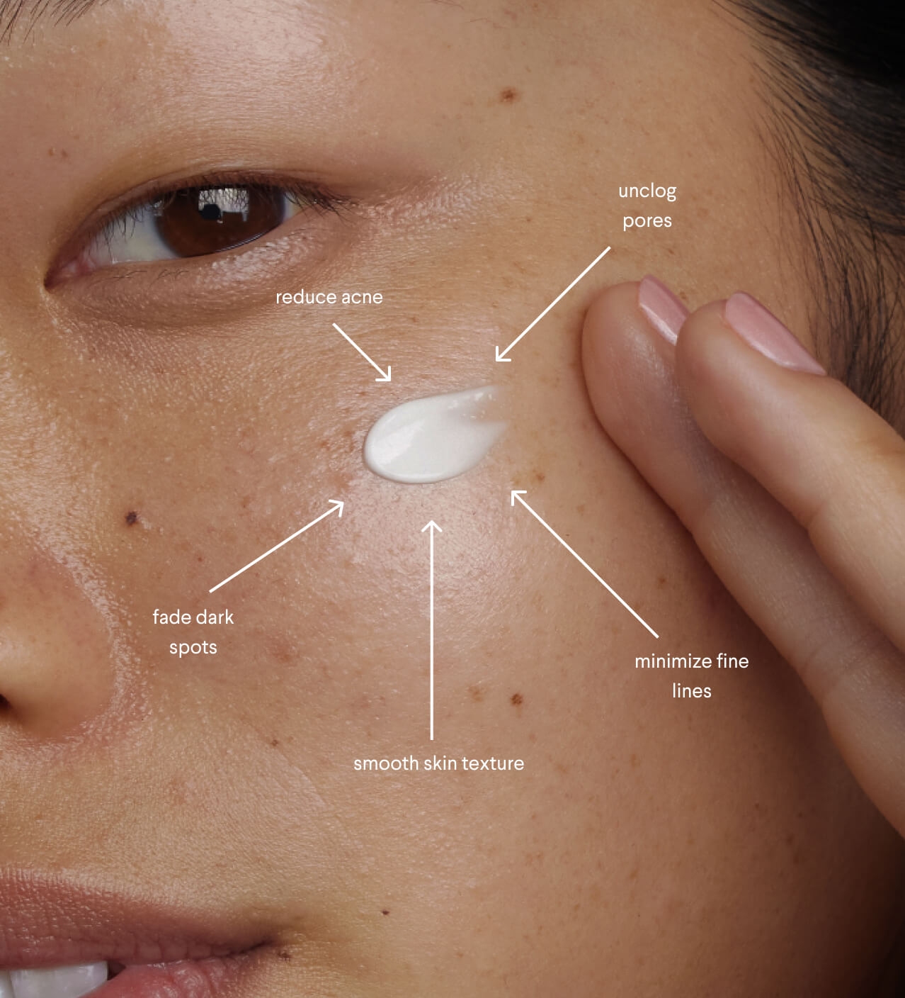 woman putting on custom formula